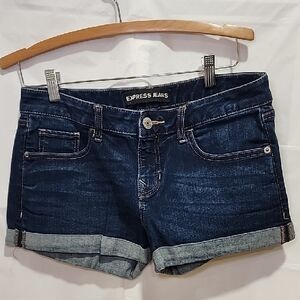 Express Blue Jean Shorts with Cuffed Hem